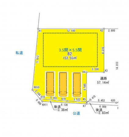 豊橋市向山町、土地の間取り画像です