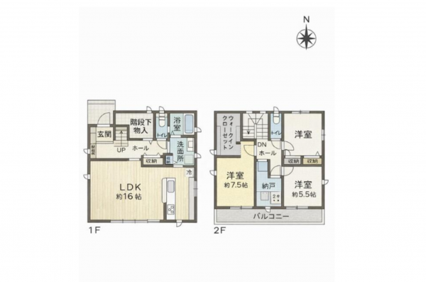 豊橋市多米町、中古一戸建ての間取り画像です