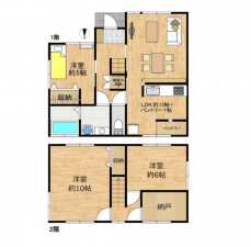 豊橋市西口町、中古一戸建ての間取り画像です
