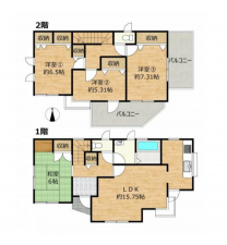 豊橋市多米中町、中古一戸建ての間取り画像です
