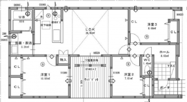 豊橋市多米西町、新築一戸建ての間取り画像です