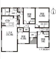 豊橋市大崎町、新築一戸建ての間取り画像です