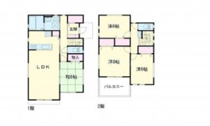 豊橋市江島町、中古一戸建ての間取り画像です