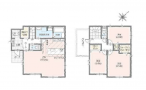 豊橋市牛川通、新築一戸建ての間取り画像です