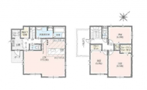 豊橋市牛川通、新築一戸建ての間取り画像です
