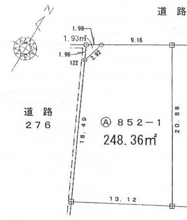 豊橋市若松町、土地の間取り画像です
