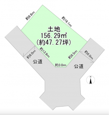 豊橋市つつじが丘、土地の間取り画像です