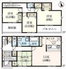 豊橋市東小鷹野、新築一戸建ての間取り画像です