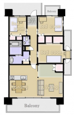 豊橋市前田町、マンションの間取り画像です