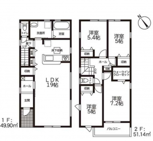 豊橋市住吉町、新築一戸建ての間取り画像です