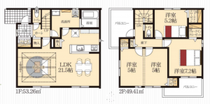 豊橋市弥生町、新築一戸建ての間取り画像です