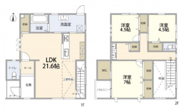 豊橋市多米東町、中古一戸建ての間取り画像です
