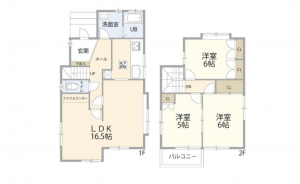 豊橋市多米西町、中古一戸建ての間取り画像です