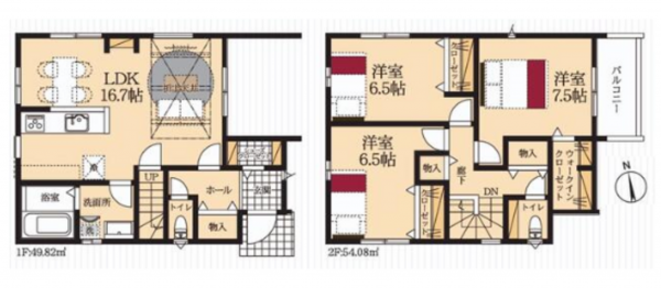 豊橋市八町通、新築一戸建ての間取り画像です