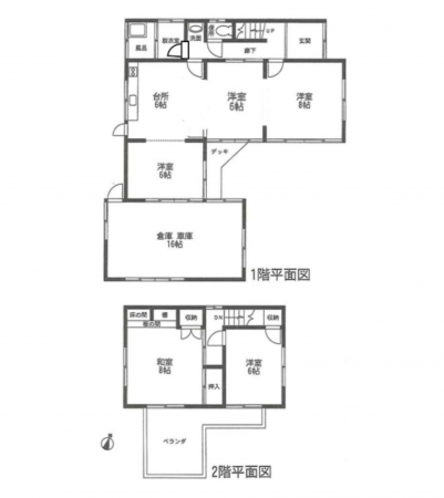 豊橋市三本木町、中古一戸建ての間取り画像です