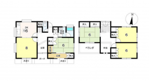 豊橋市牛川町、中古一戸建ての間取り画像です