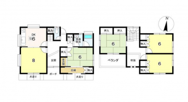 豊橋市牛川町、中古一戸建ての間取り画像です