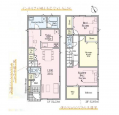 豊橋市飯村南、新築一戸建ての間取り画像です