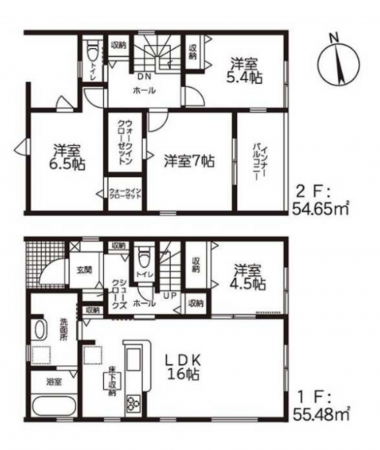 豊橋市上野町、新築一戸建ての間取り画像です
