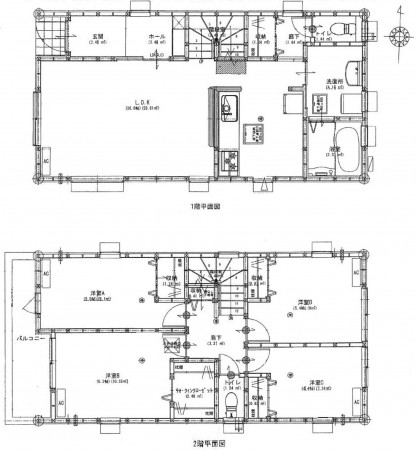 豊橋市中岩田、新築一戸建ての間取り画像です