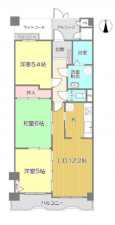 豊橋市八通町、マンションの間取り画像です