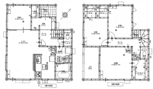 豊橋市東小鷹野、新築一戸建ての間取り画像です