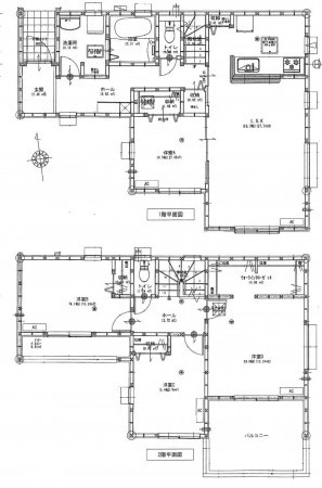 豊橋市東小鷹野、新築一戸建ての間取り画像です