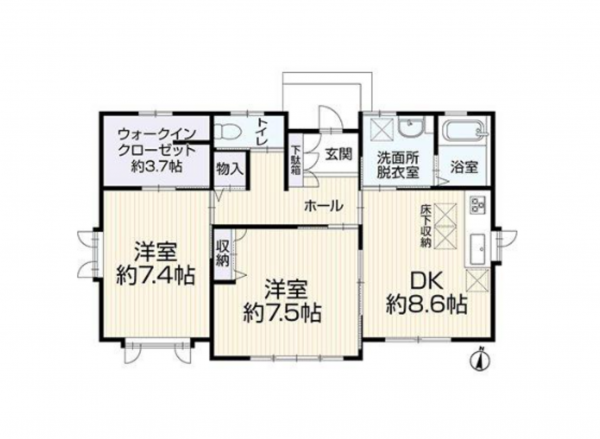 豊橋市大岩町、中古一戸建ての間取り画像です