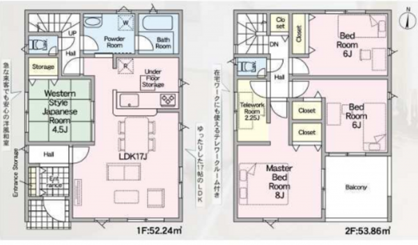 豊橋市多米東町、新築一戸建ての間取り画像です