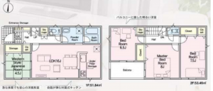 豊橋市多米東町、新築一戸建ての間取り画像です
