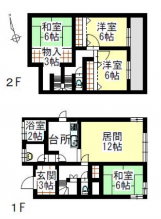 豊橋市つつじが丘、中古一戸建ての間取り画像です