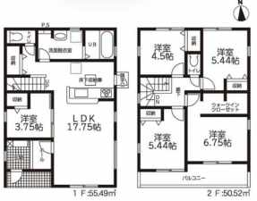 豊橋市曙町、新築一戸建ての間取り画像です