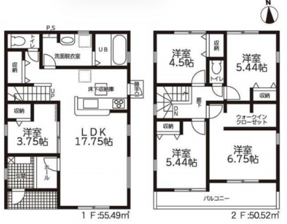 豊橋市曙町、新築一戸建ての間取り画像です