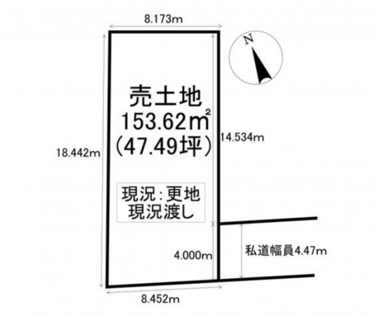 豊橋市三本木町、土地の間取り画像です