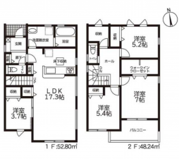 豊橋市高師本郷町、新築一戸建ての間取り画像です