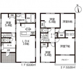 豊橋市高師本郷町、新築一戸建ての間取り画像です
