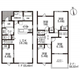 豊橋市高師本郷町、新築一戸建ての間取り画像です