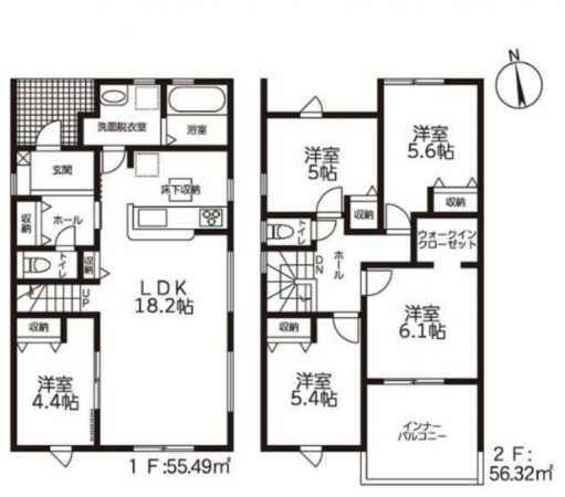 豊橋市高師本郷町、新築一戸建ての間取り画像です