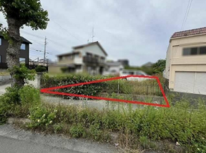 豊橋市羽根井西町、土地の前面道路を含む現地写真画像です