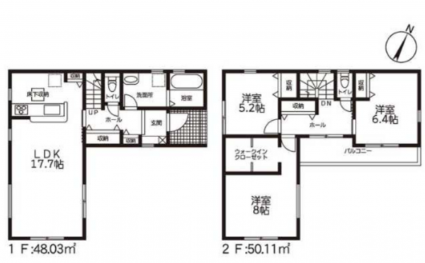 豊橋市曙町、新築一戸建ての間取り画像です