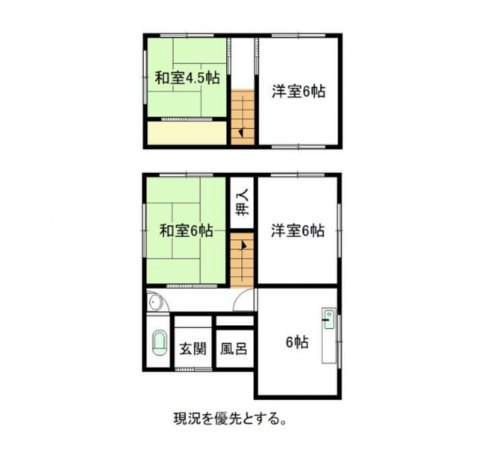 豊橋市西幸町、中古一戸建ての間取り画像です