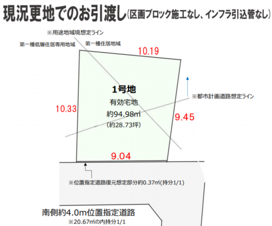 板橋区赤塚、土地の間取り画像です