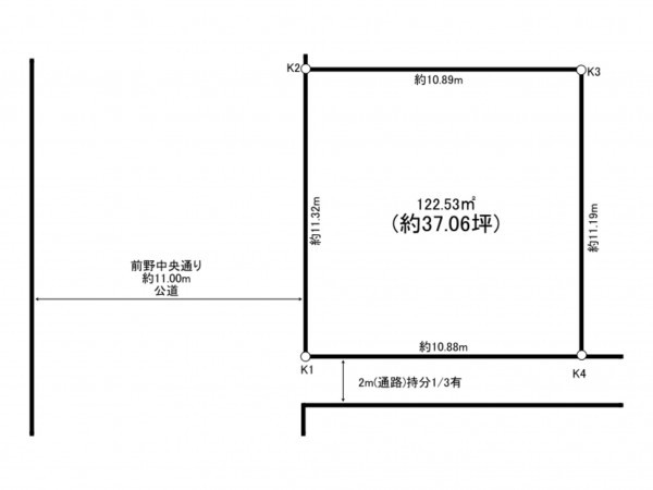 板橋区常盤台、土地の間取り画像です
