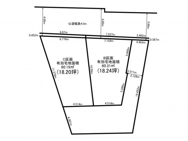 中野区中央、土地の間取り画像です