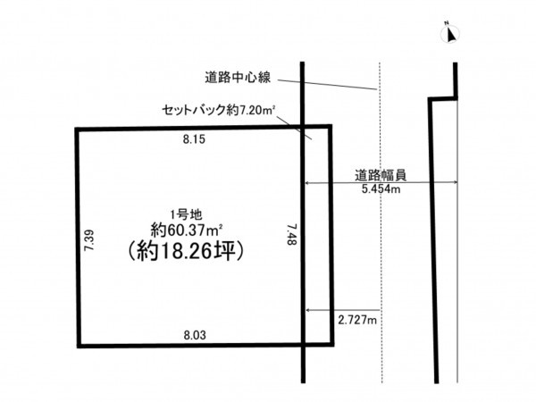 北区岩淵町、土地の間取り画像です