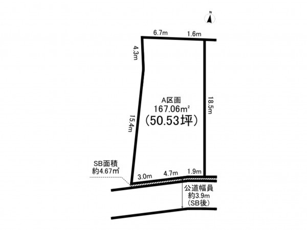 板橋区西台、土地の間取り画像です
