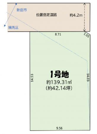 練馬区大泉学園町、土地の間取り画像です