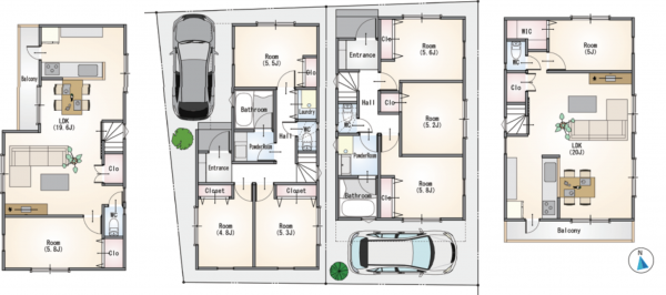 練馬区谷原、土地の建築プラン例画像です