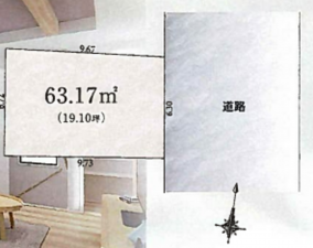 新宿区西落合、土地の間取り画像です