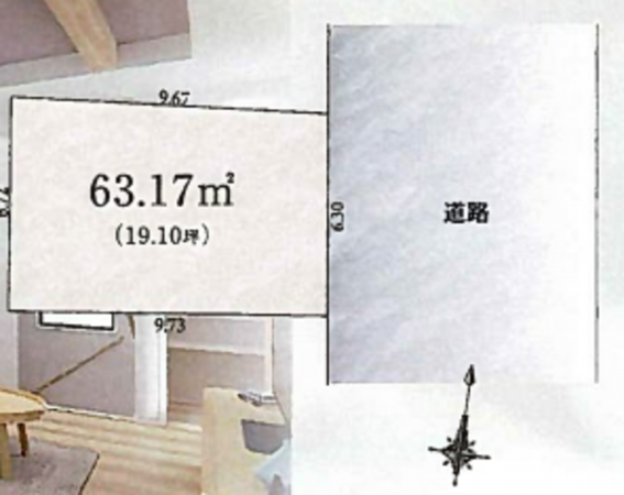 新宿区西落合、土地の間取り画像です